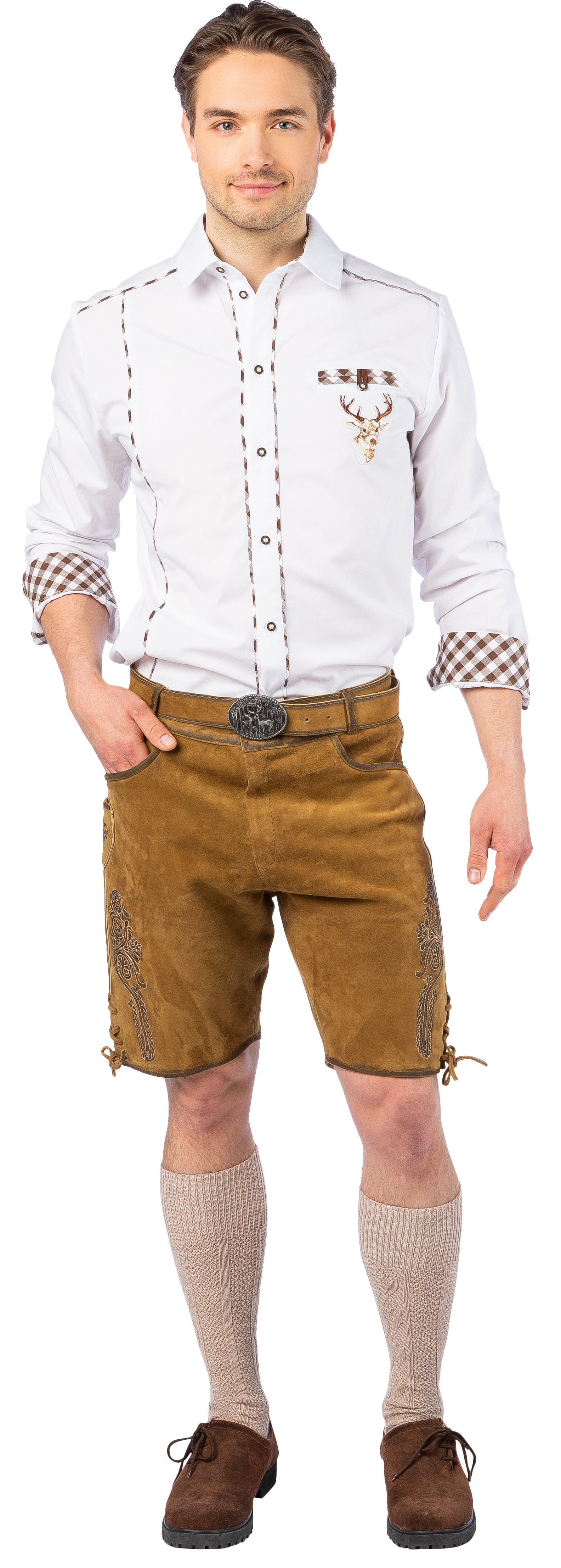 Pantalon en cuir, beige