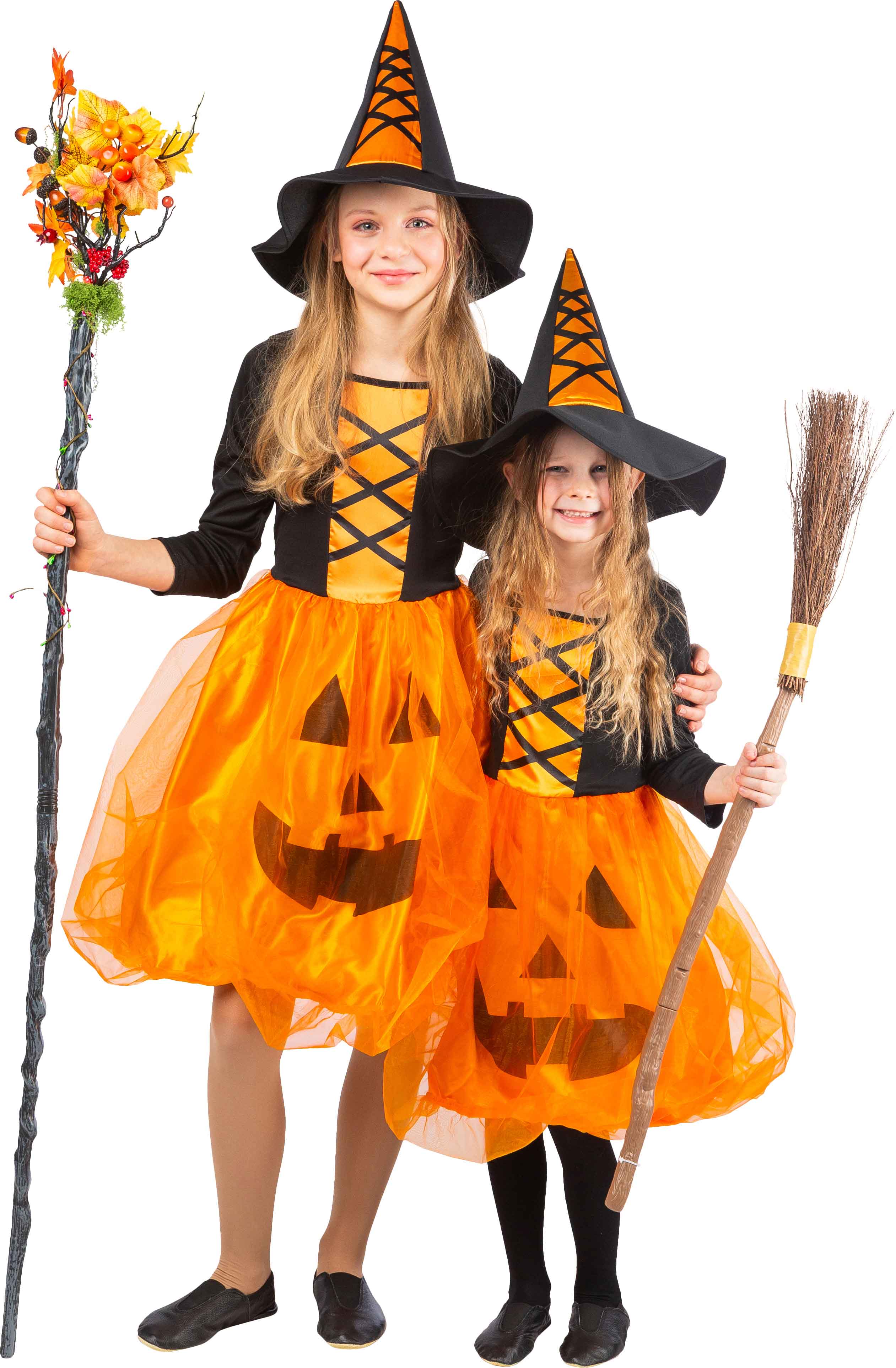 Children costume pumpkin witch