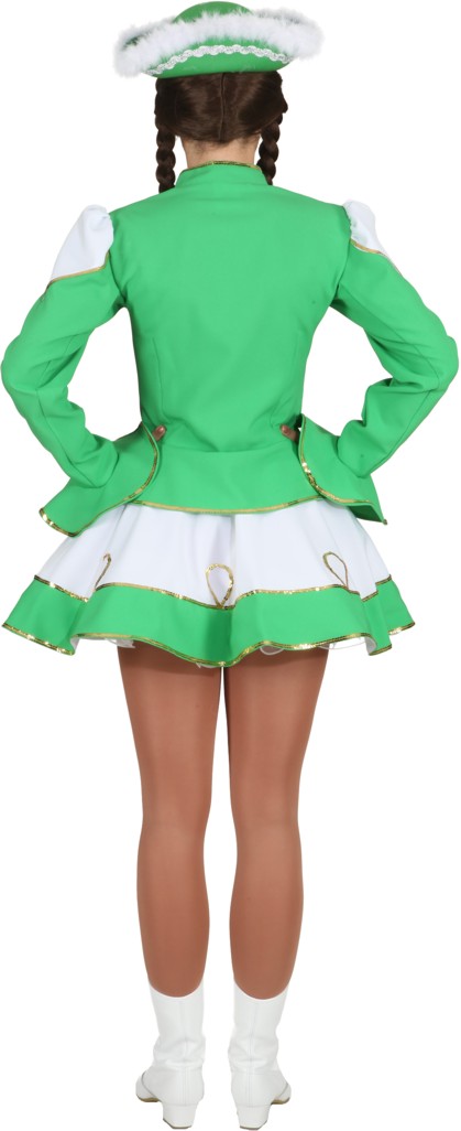 Sparkl costume, green-white with gold trim