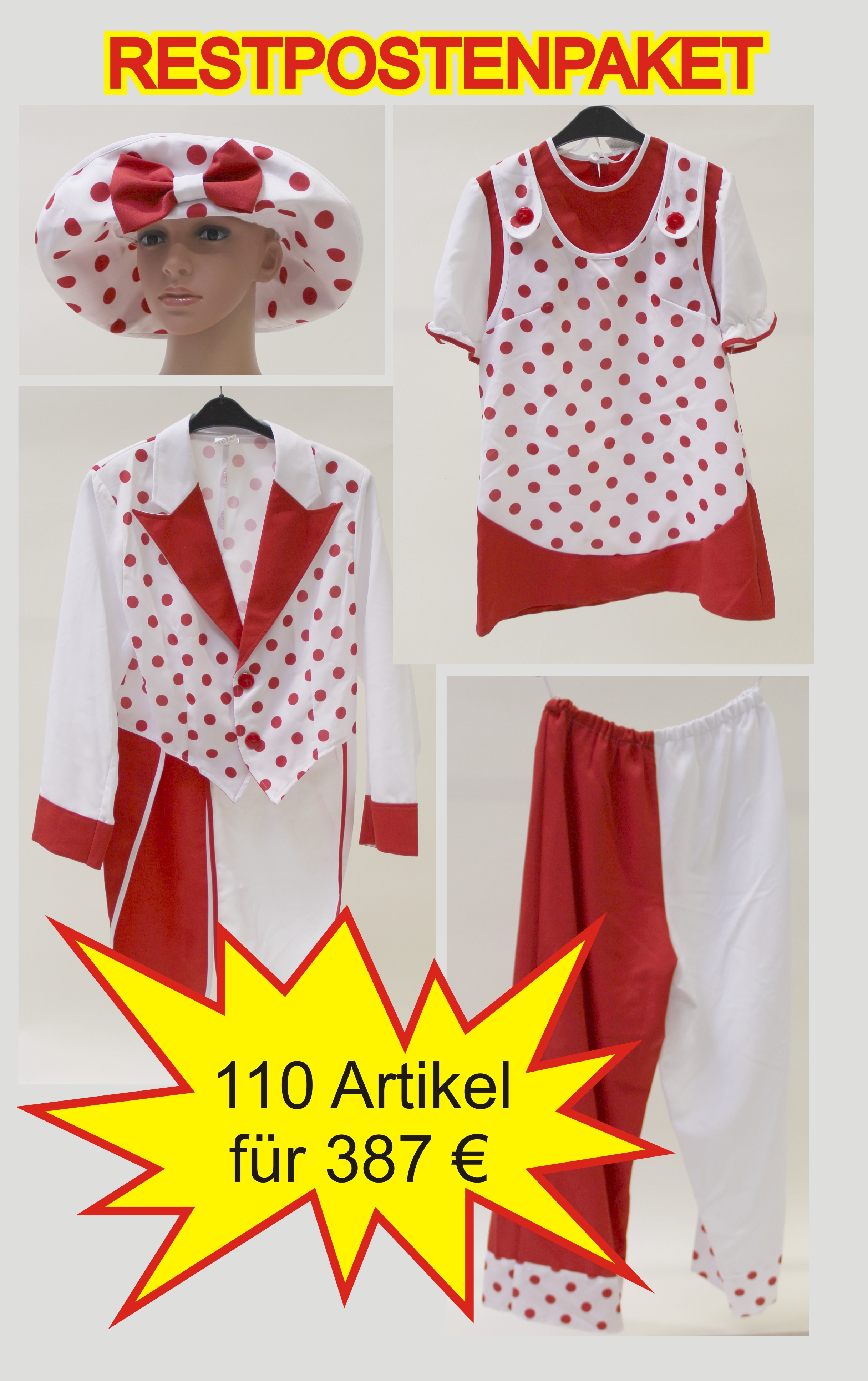 Special item package clown red - white
