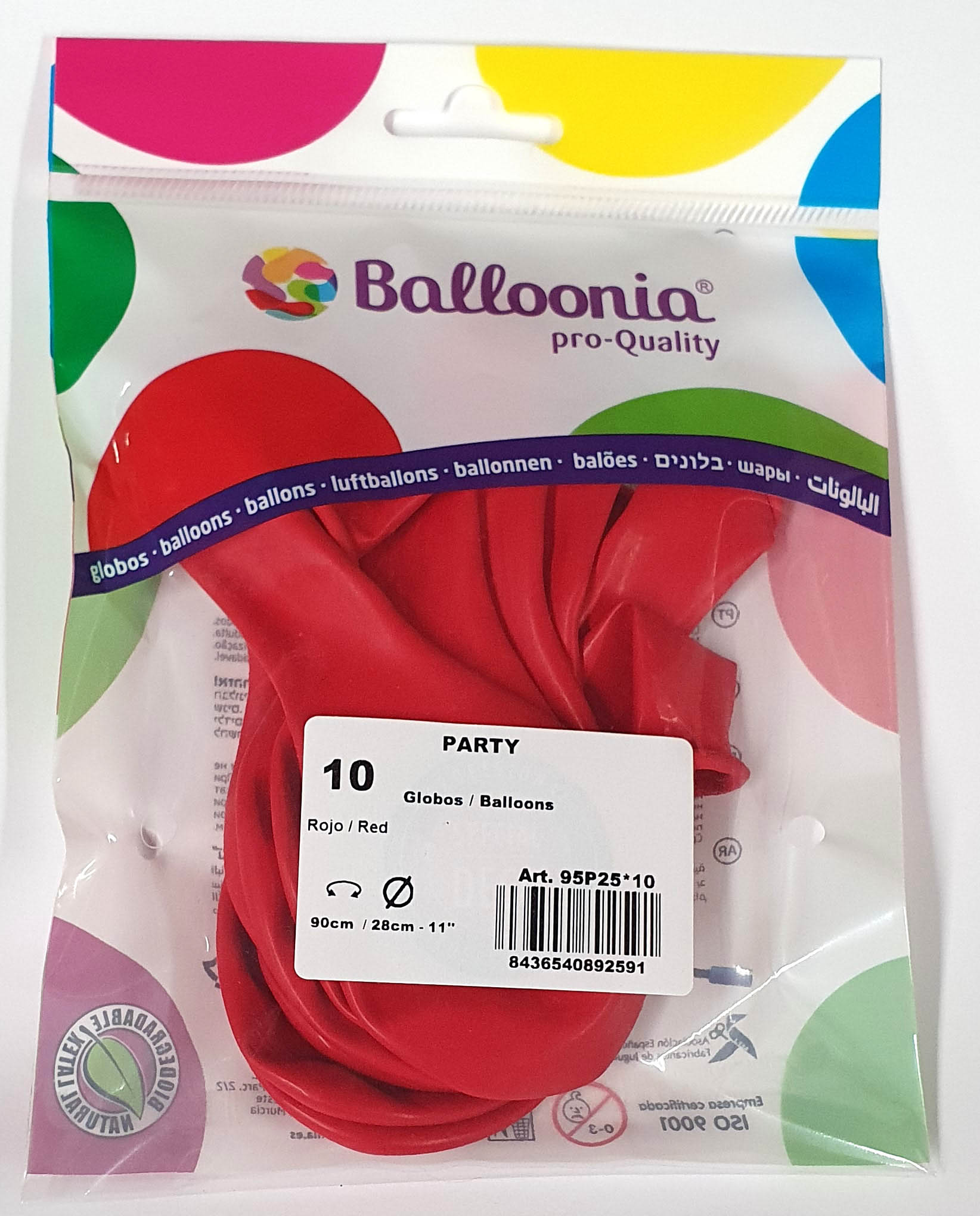 Latex balloon carnival 10 pcs, red