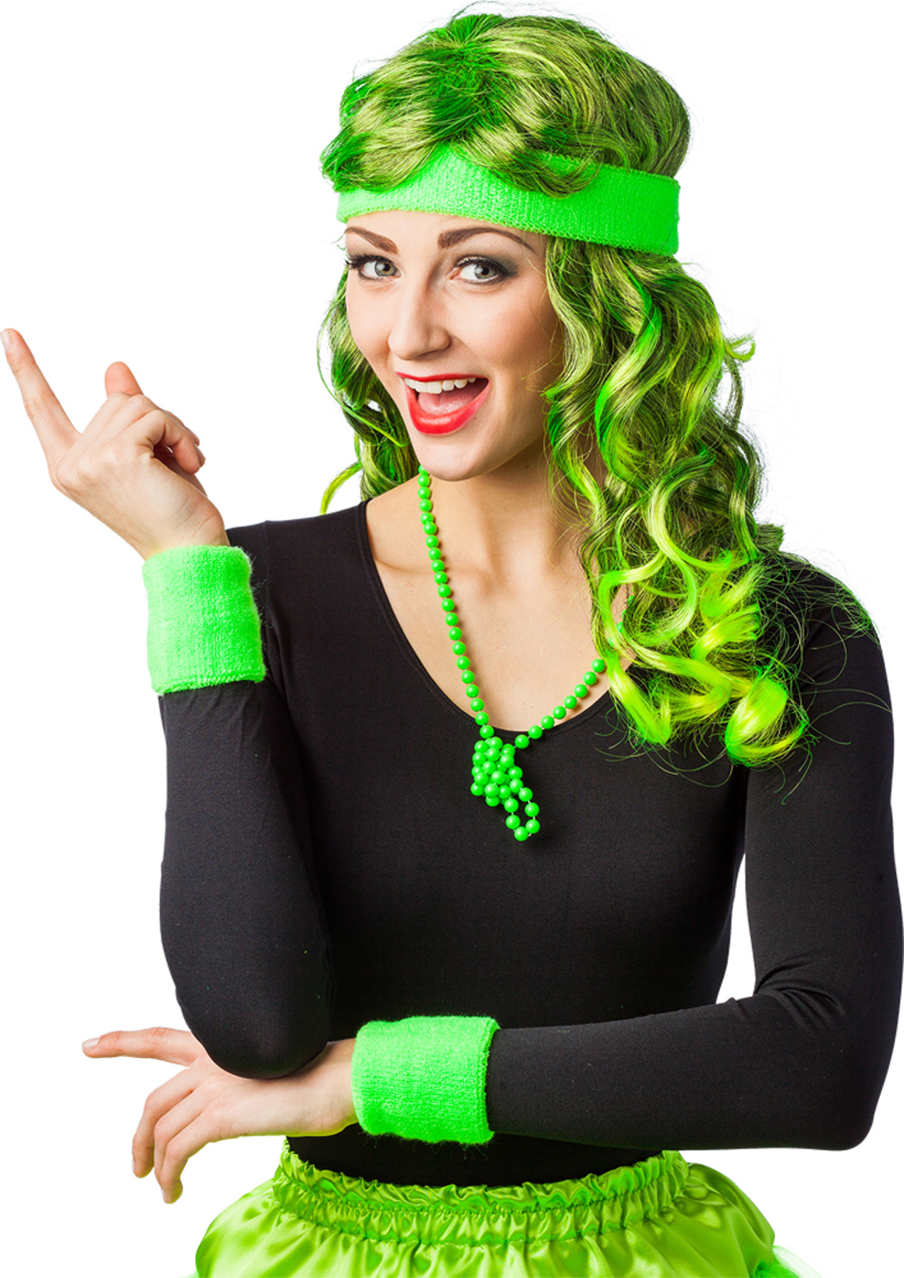 Set sweatbands, neon green
