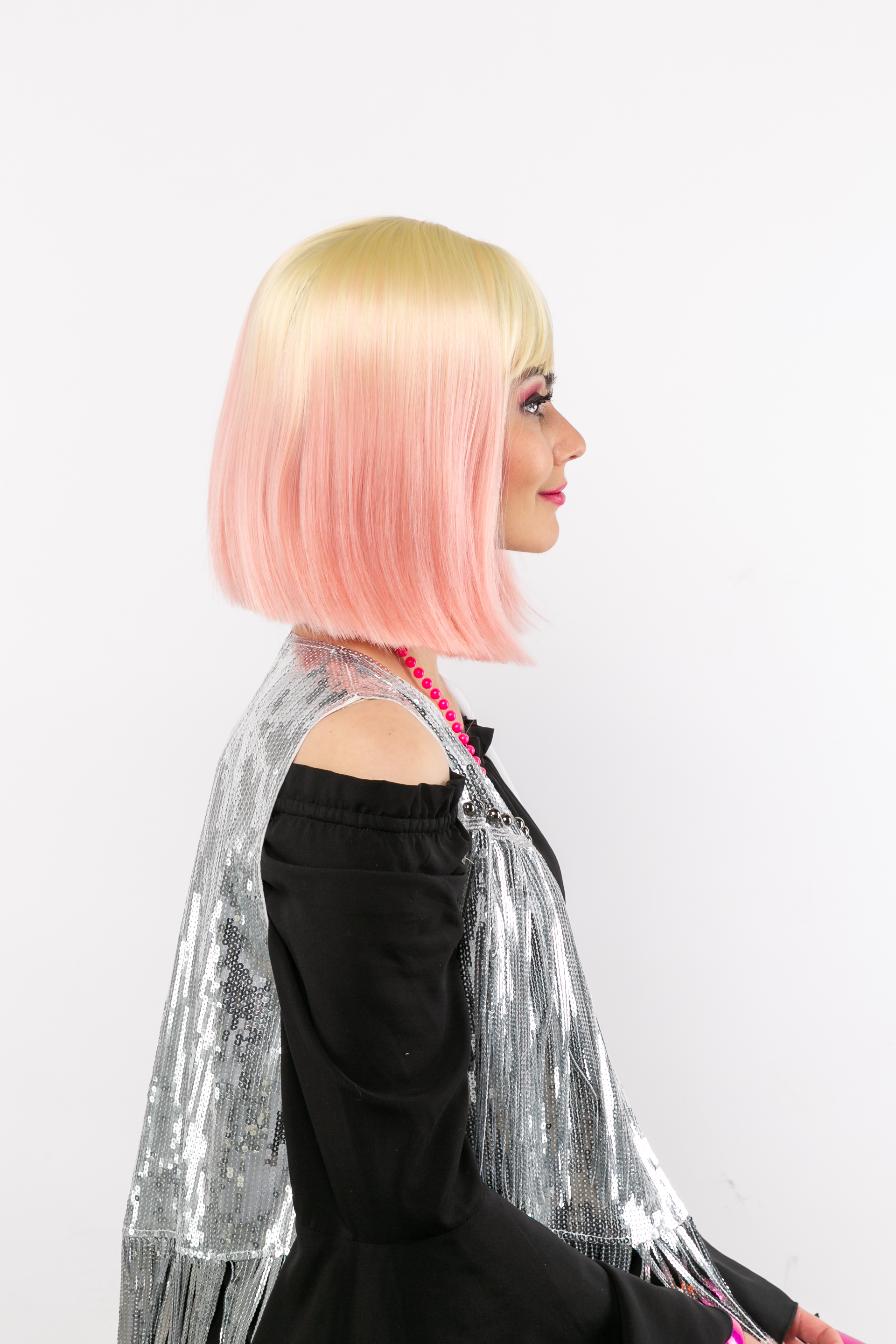 Zenda wig, blonde-pink