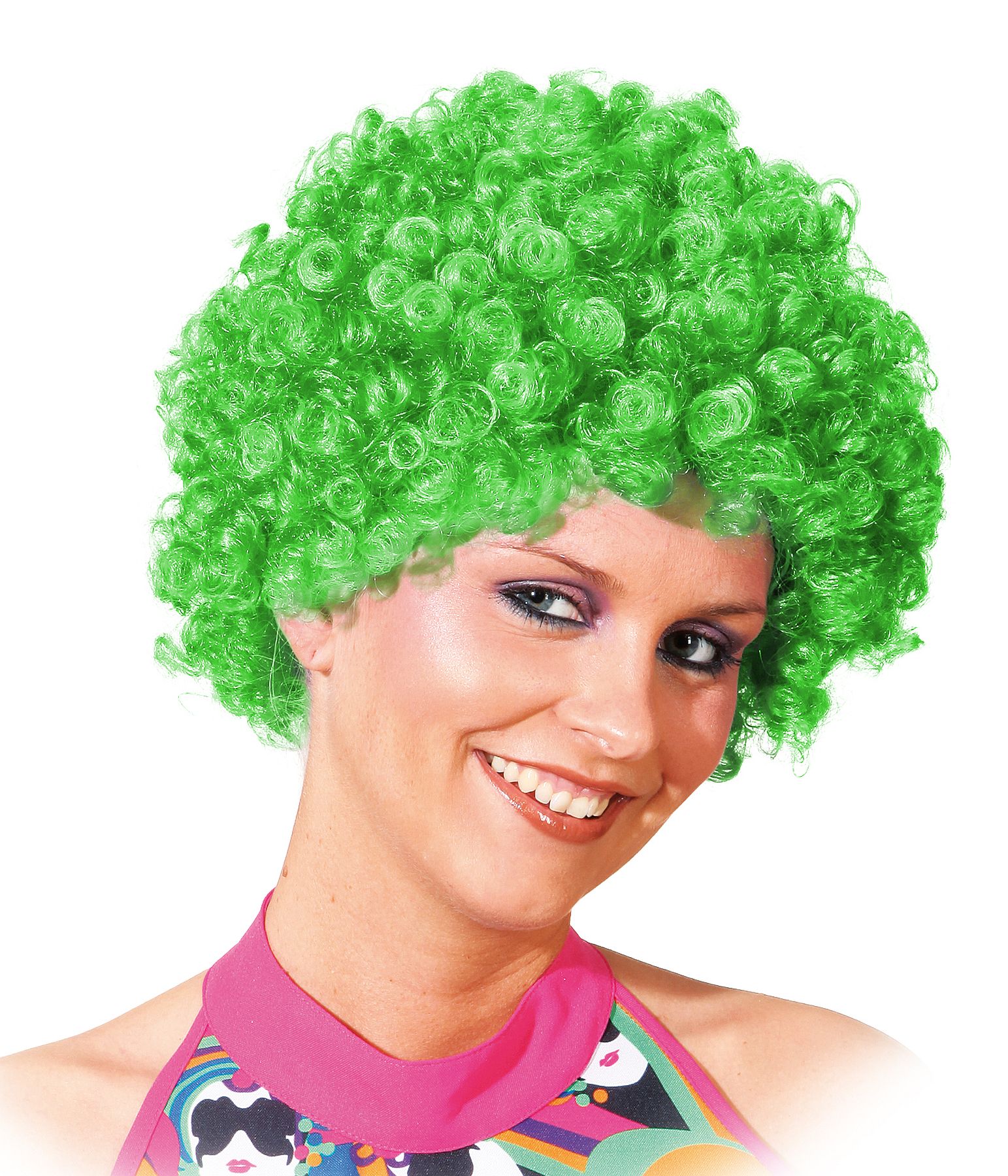 Small curl wig, green