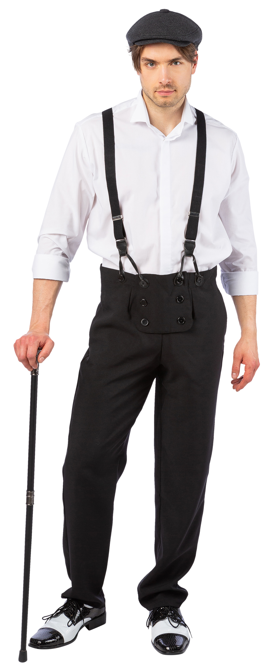 20's Trousers with suspenders, black 