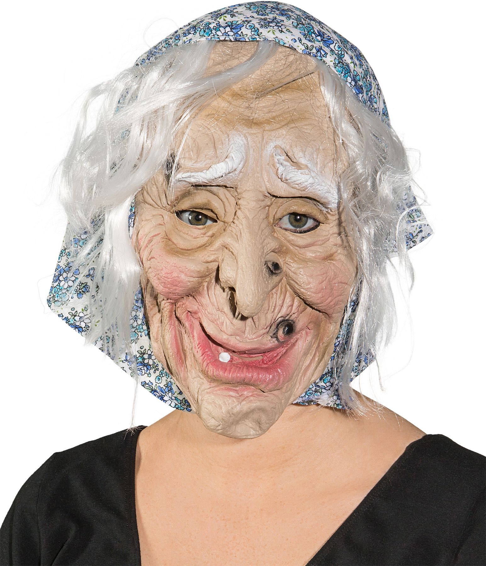 Masque de sorcière avec foulard et cheveuxx