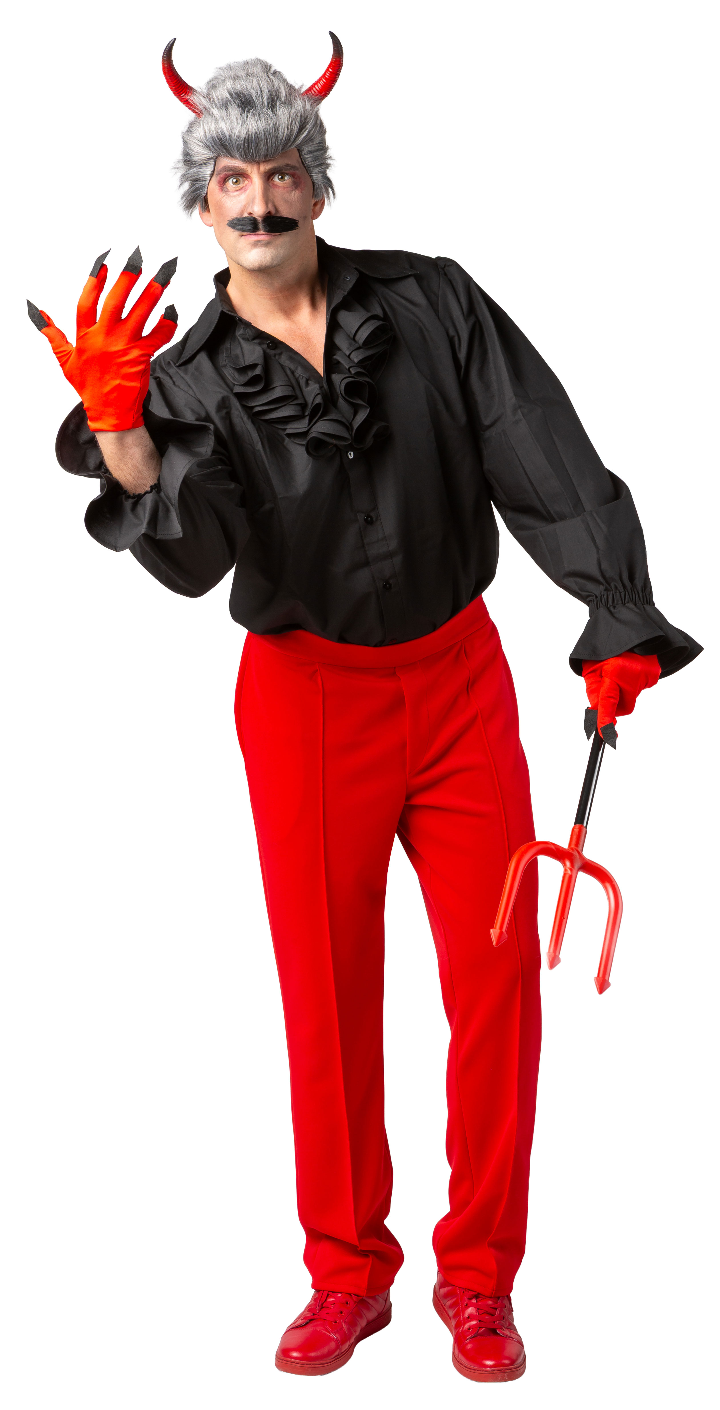 Ruffled shirt with short ruffle, black