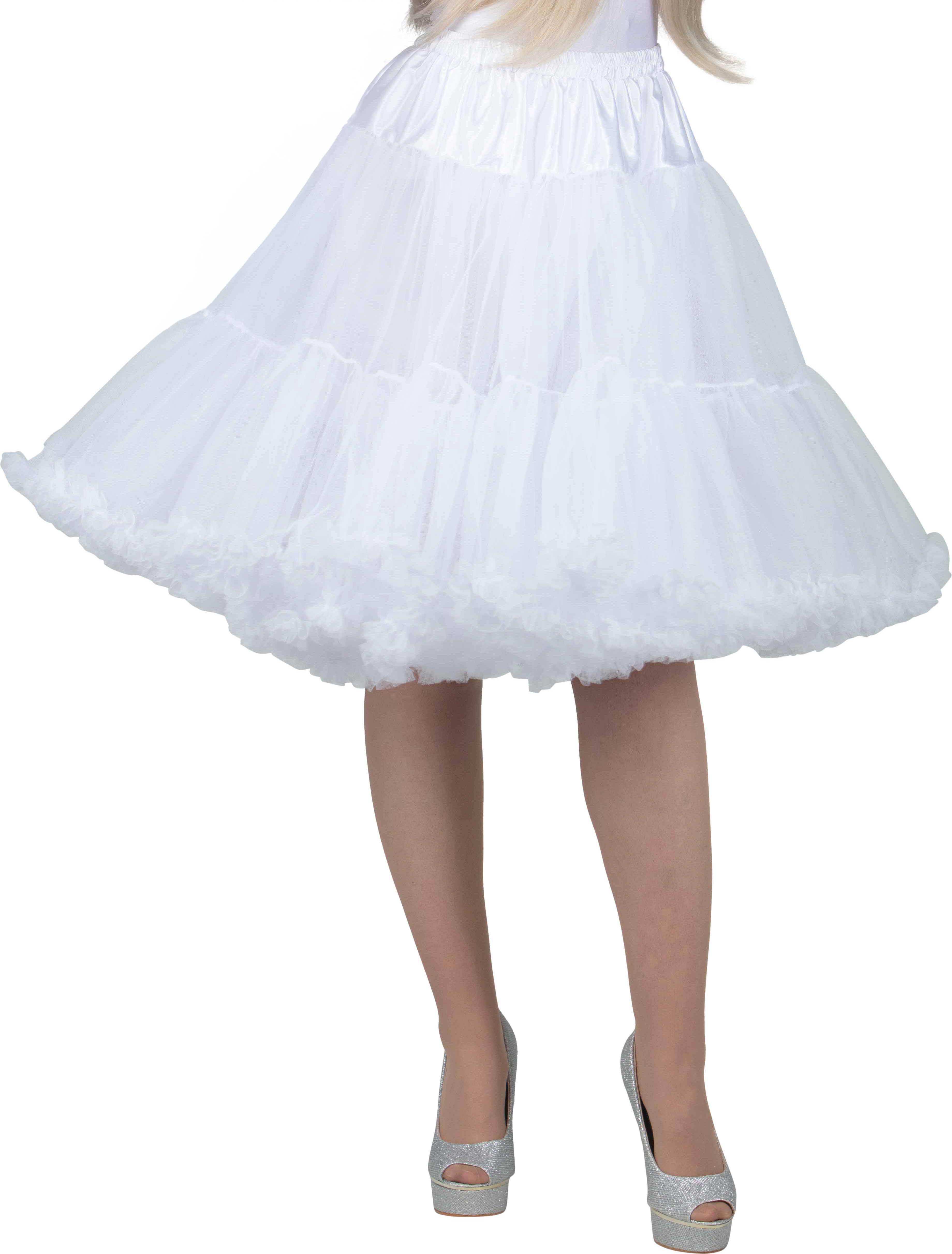Long tutu with a frill, white