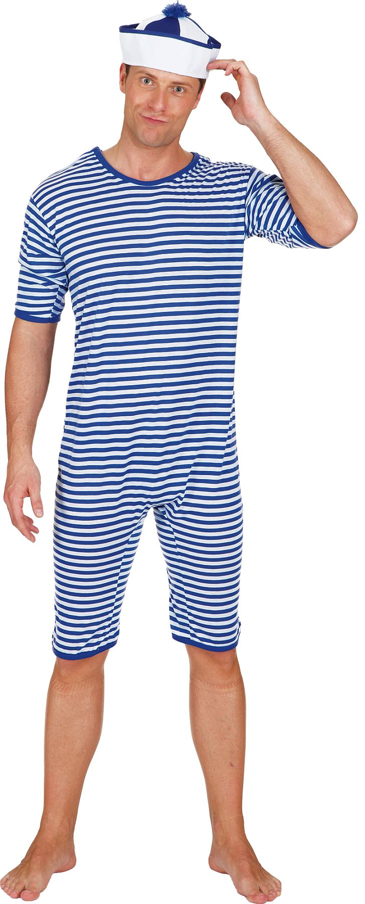 Badeanzug blau-weiß  Gr. XL