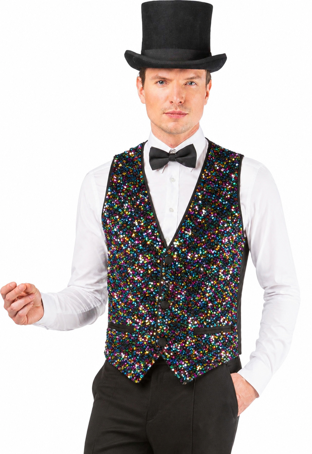 Sequin vest, colourful