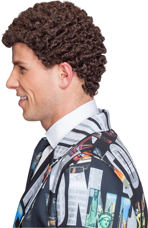 Curly men's wig with shorthair -Sale