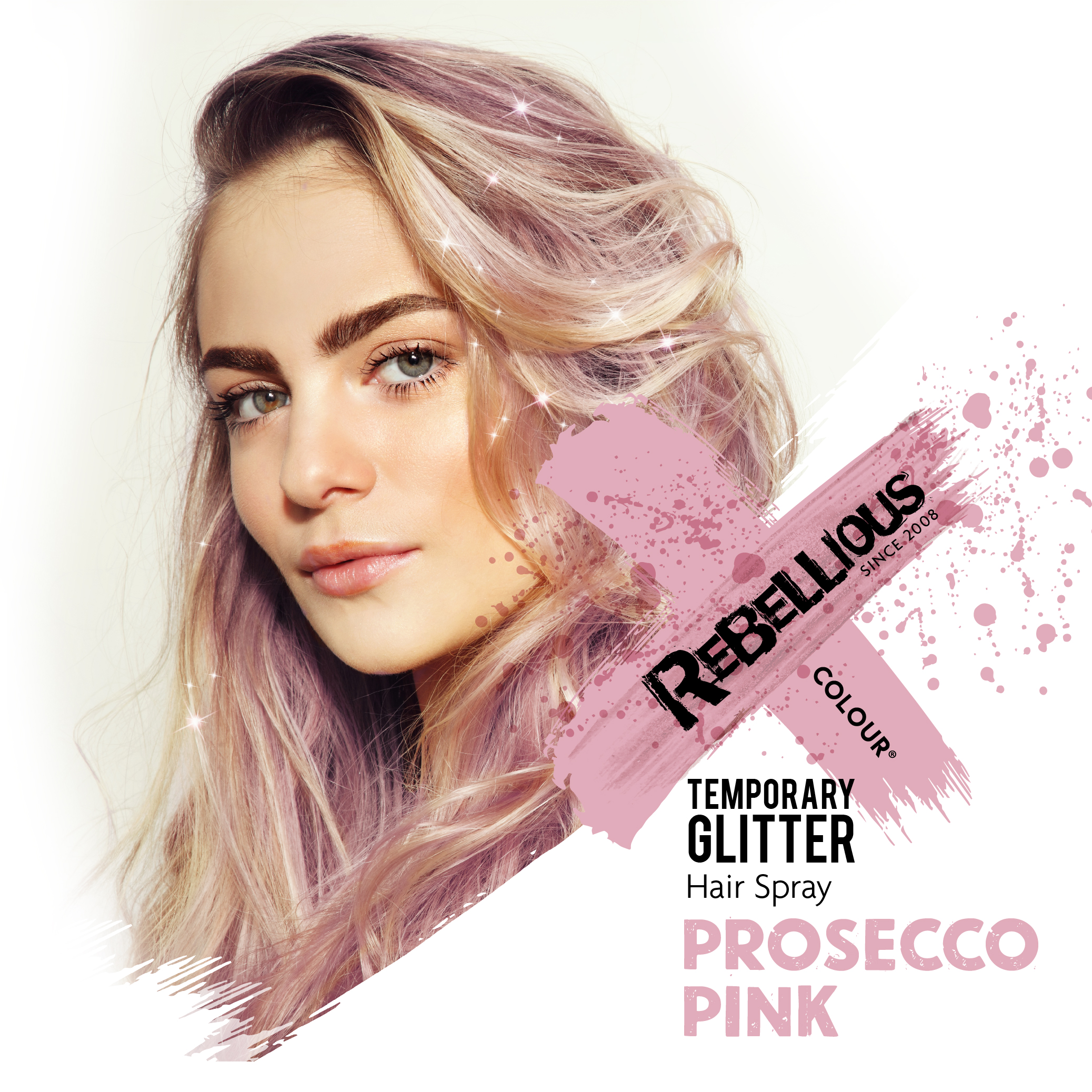 Glitter hairspray, pink
