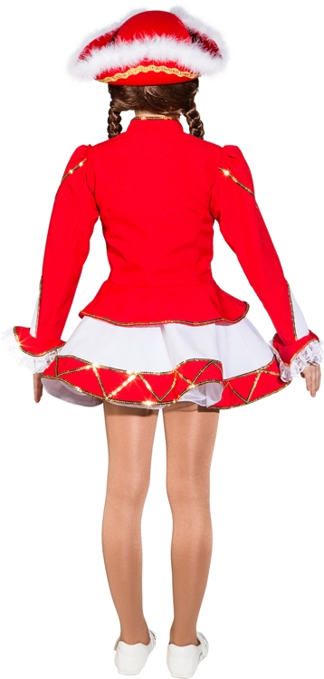 Sparkl costume, red-white with gold trim