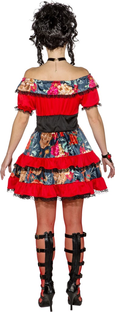 Kleid mit Totenköpfen und Spitze