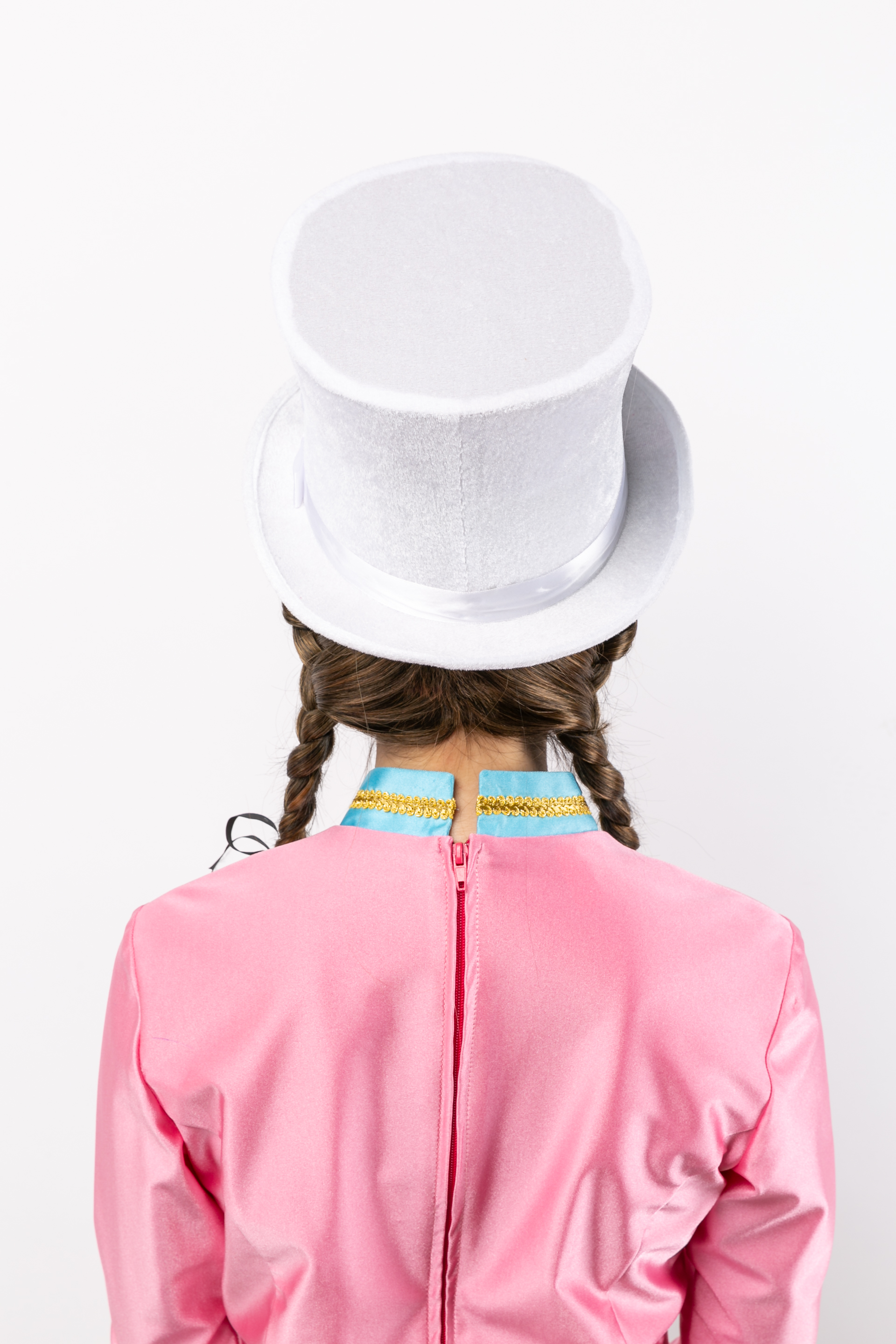 Hat made of white velvet - height 15,5 cm 