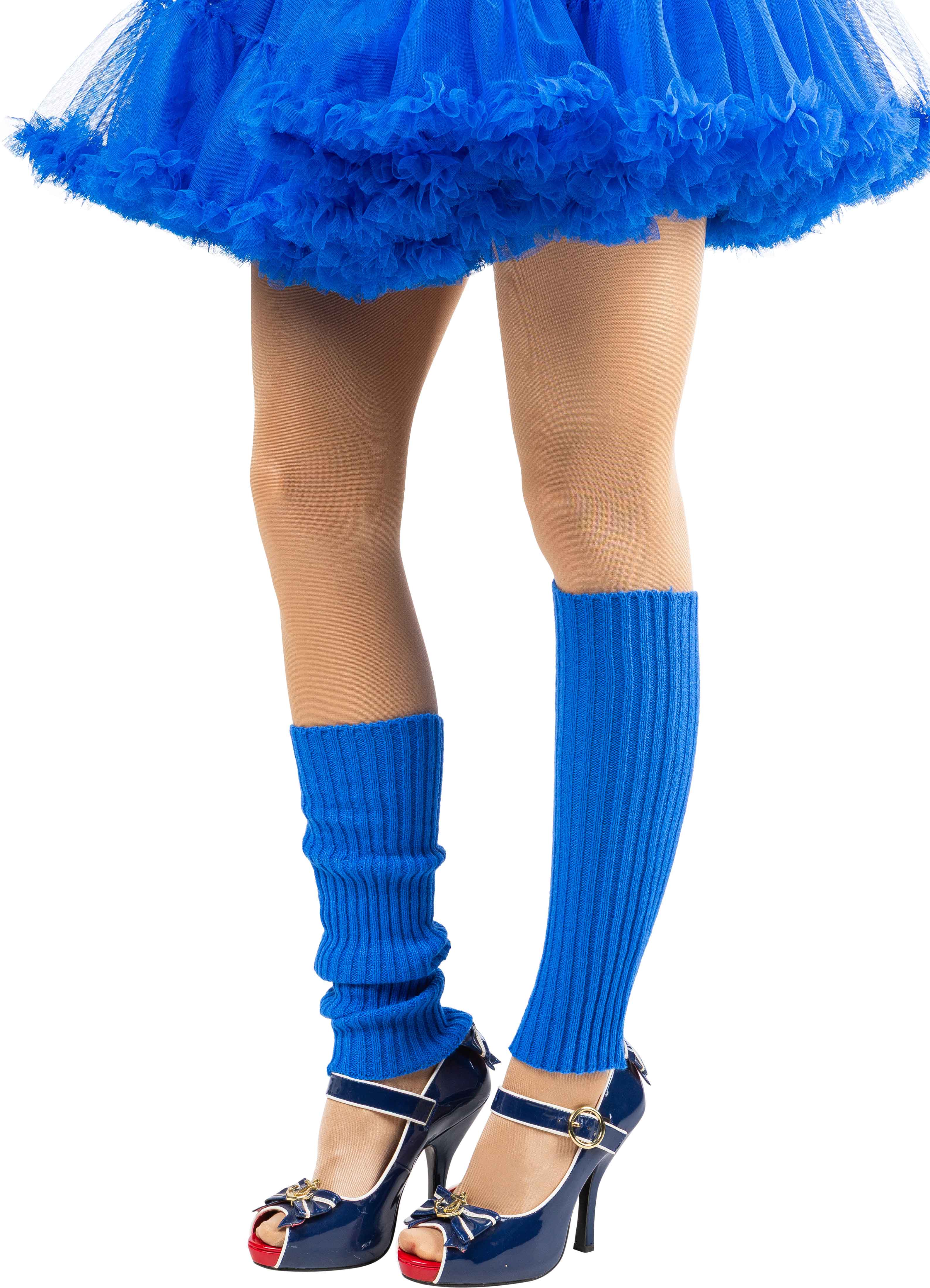 Beinstulpen, Strick, 40cm, blau