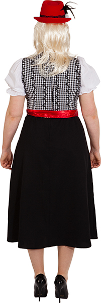 Long Bavarian dress''Dirndl'', black-red