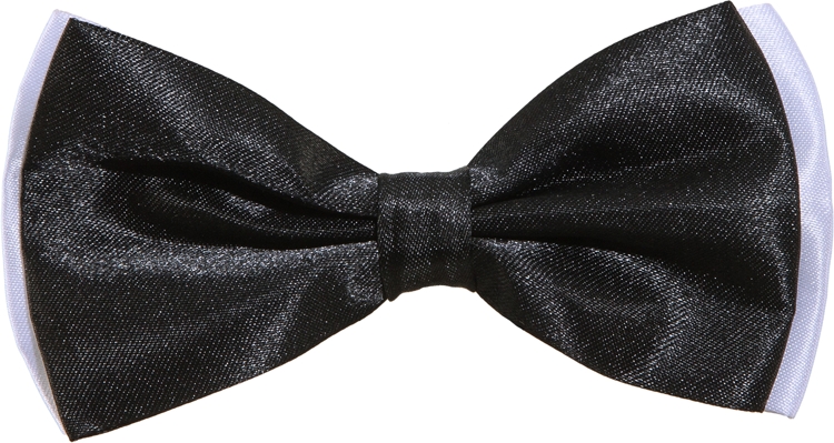 Satin bow tie, black-white