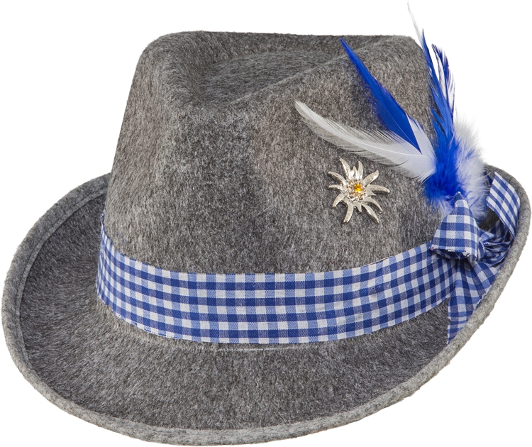 Chapeau bavarois traditionnel, gris-bleu