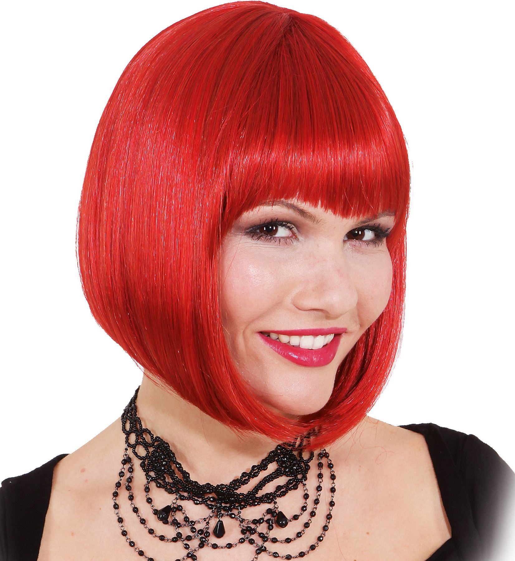 Bob wig, garnet red