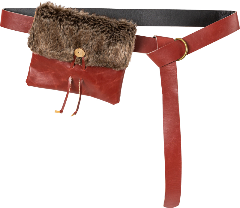 Belt with fur pouch