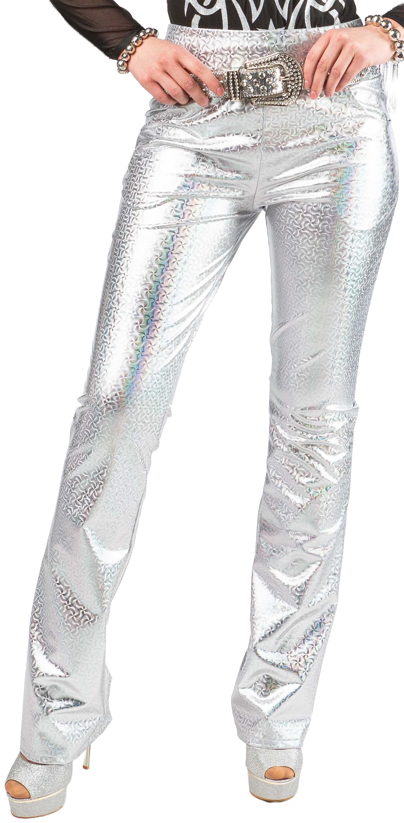 Chrome trousers, silver