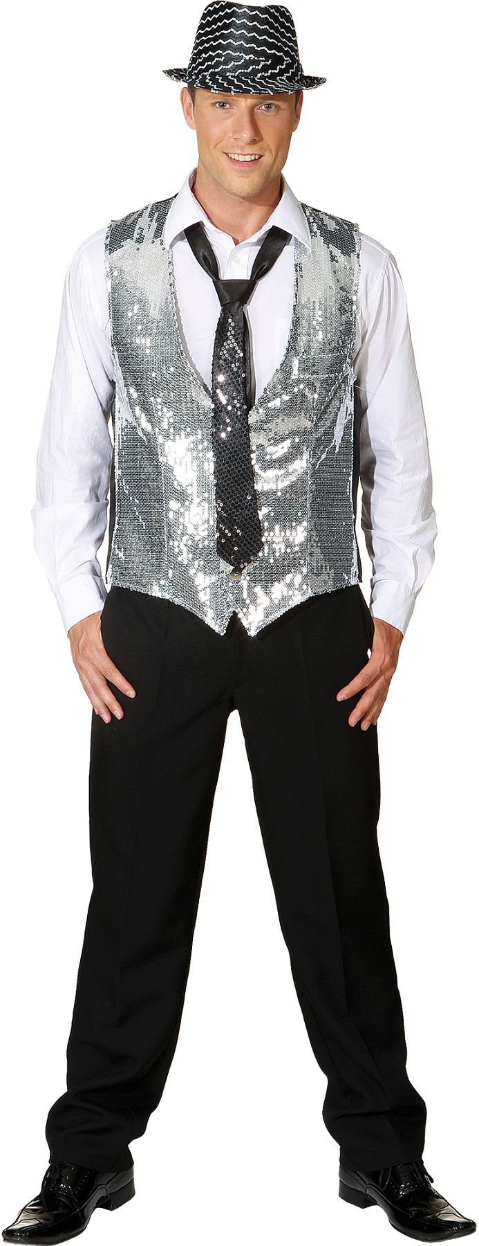 Sequin waistcoat, silver