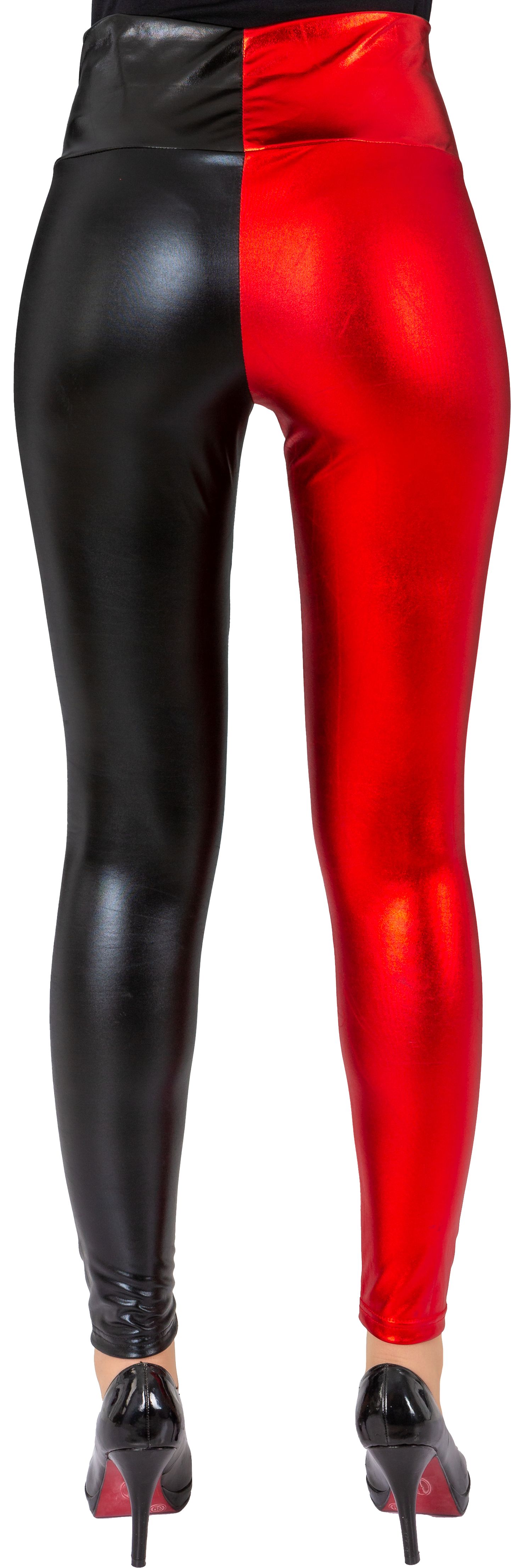 Leggings zweifarbig, rot-schwarz