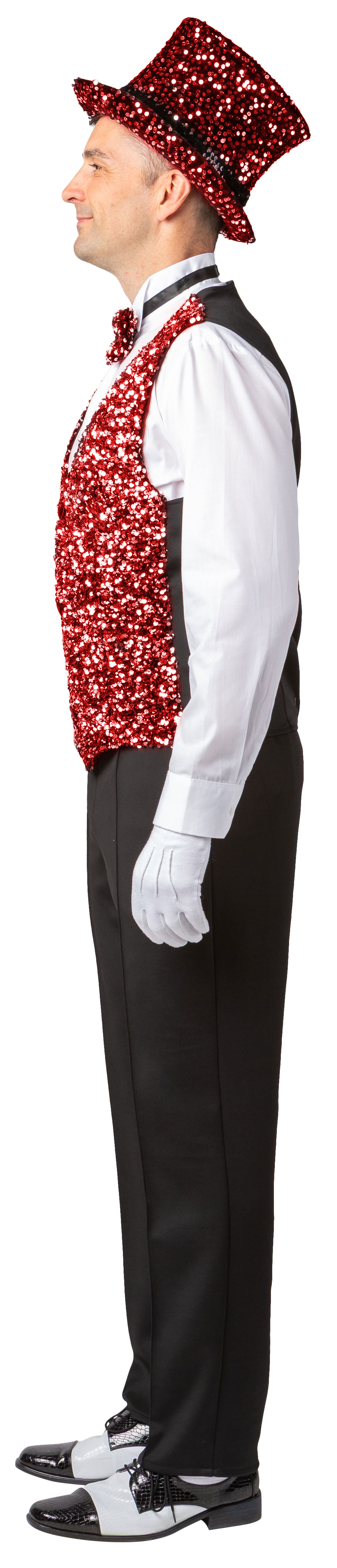 Weste Pailletten, rot