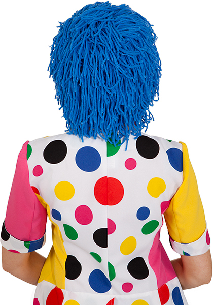 Wool clown wig, blue