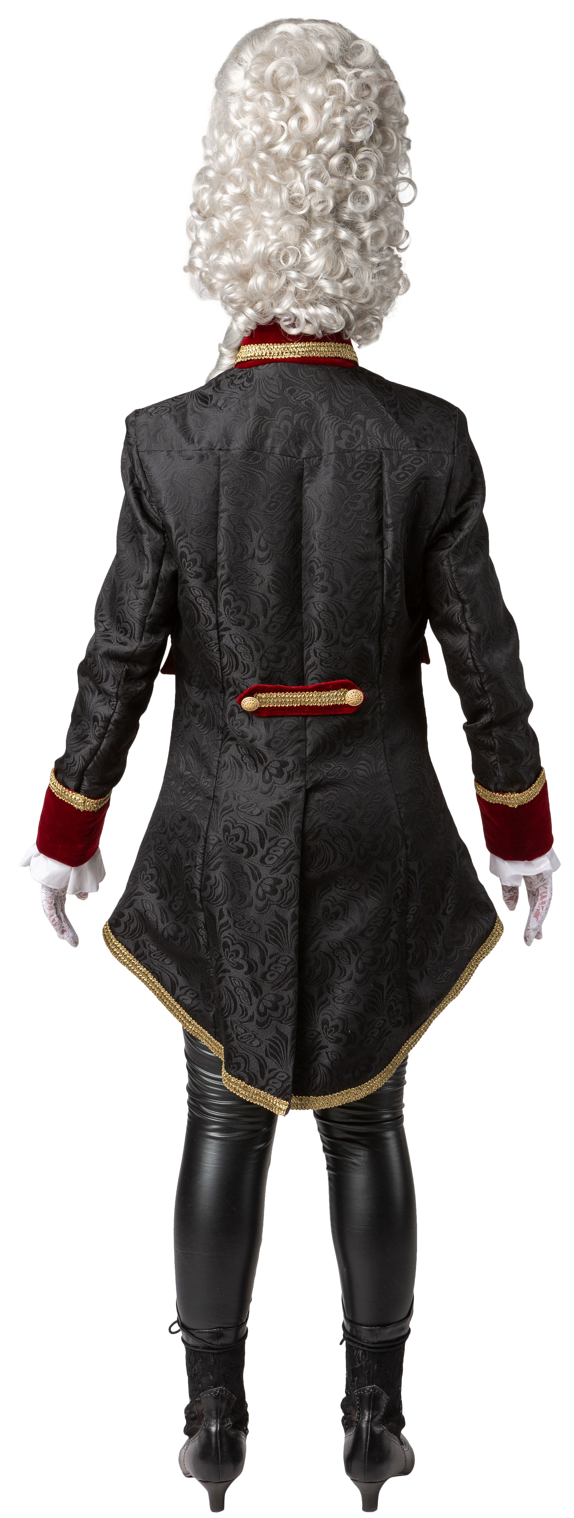 Frack mit Weste, schwarz-rot