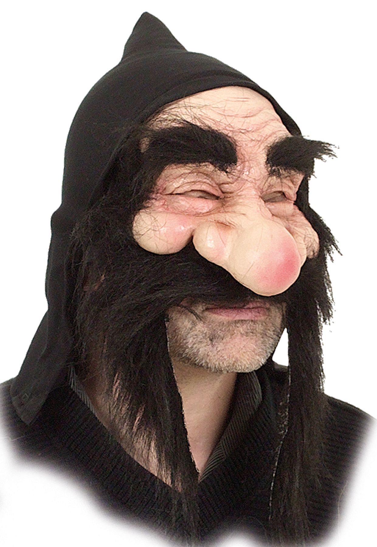 Rubber half mask, gnome, black