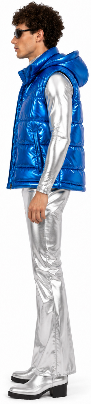 Long quilted waistcoat, blue