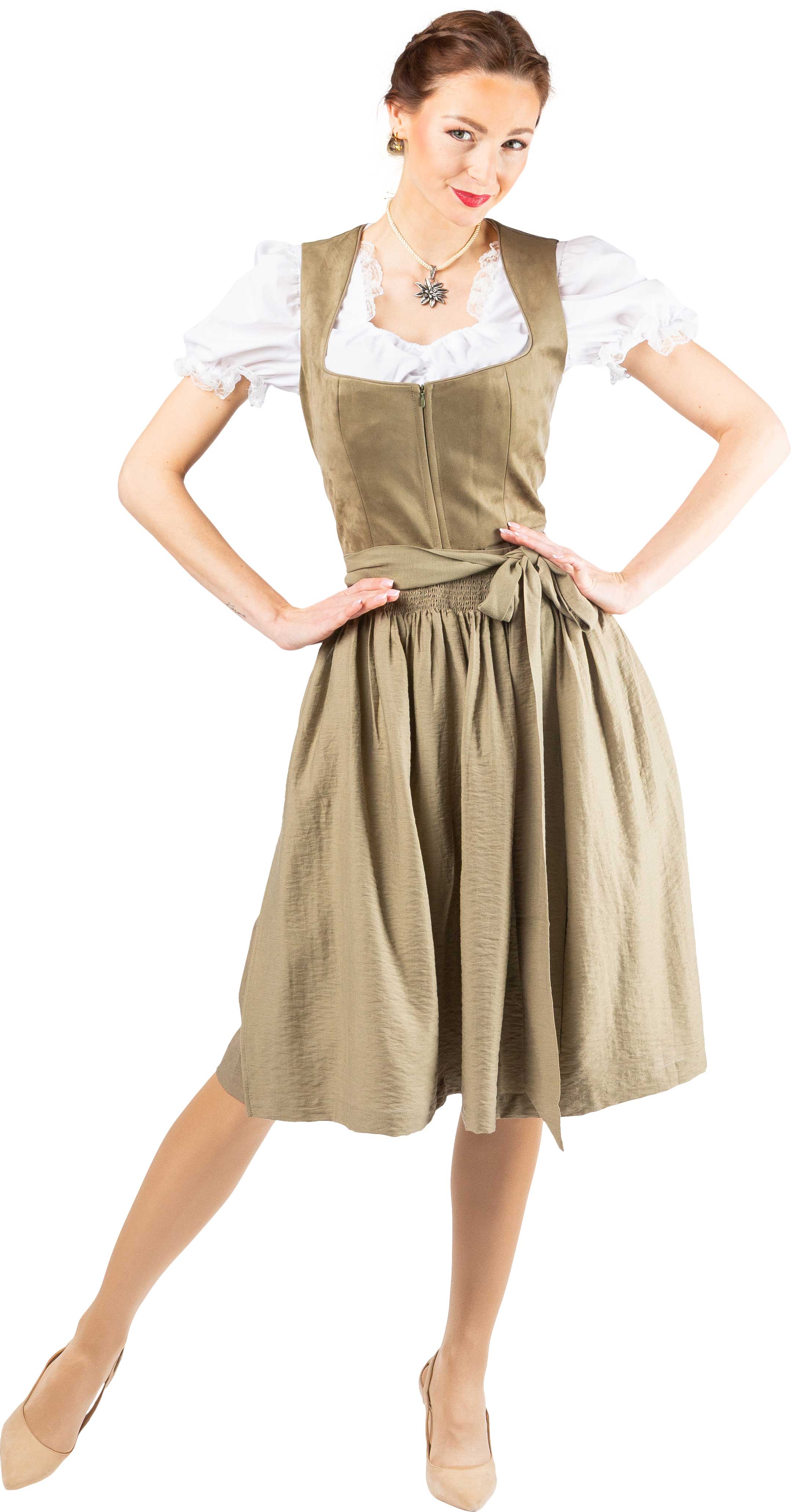 Dirndl Bluse weiß mit Spitze