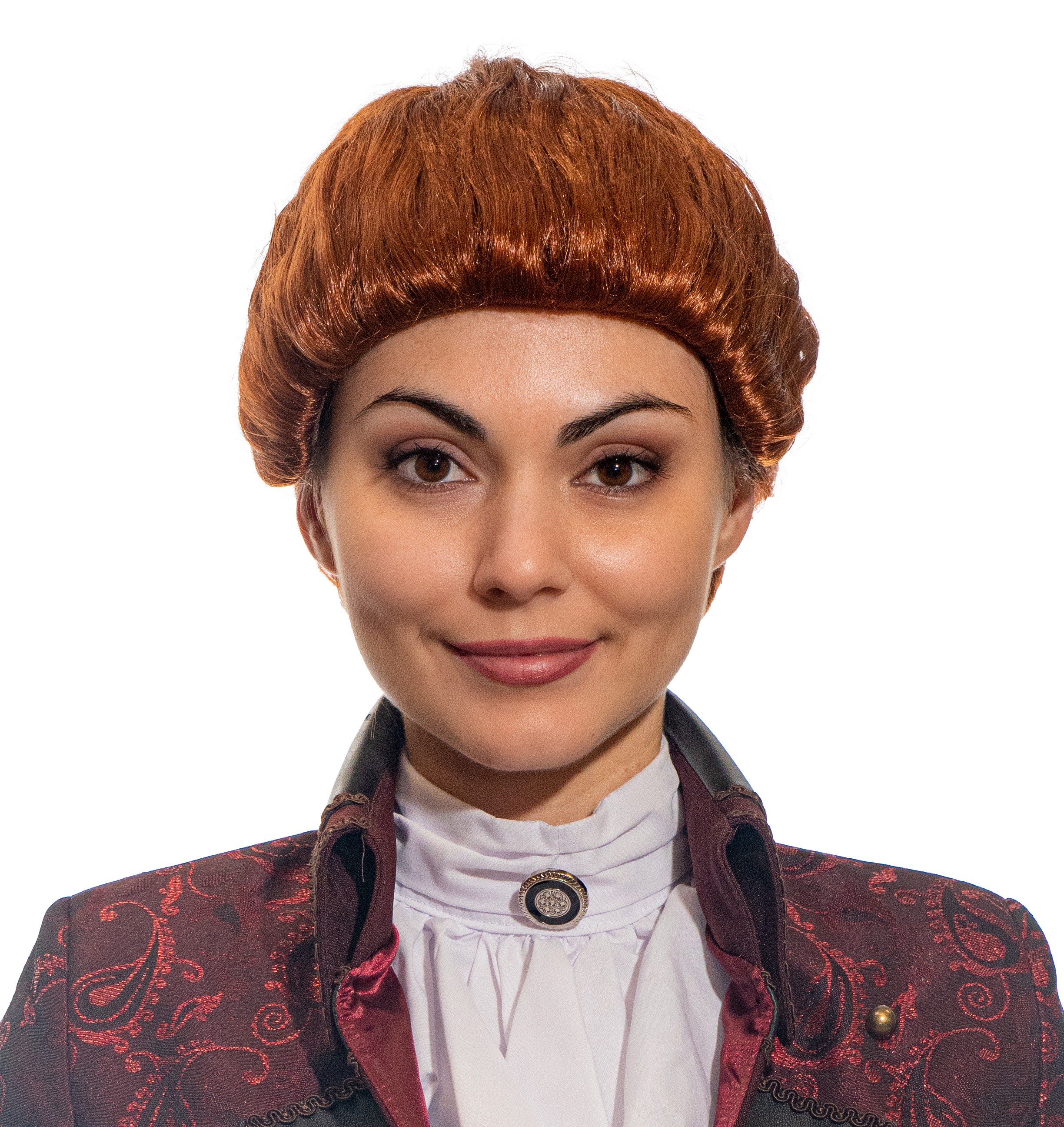 Braid hairstyle wig, women, red-brown