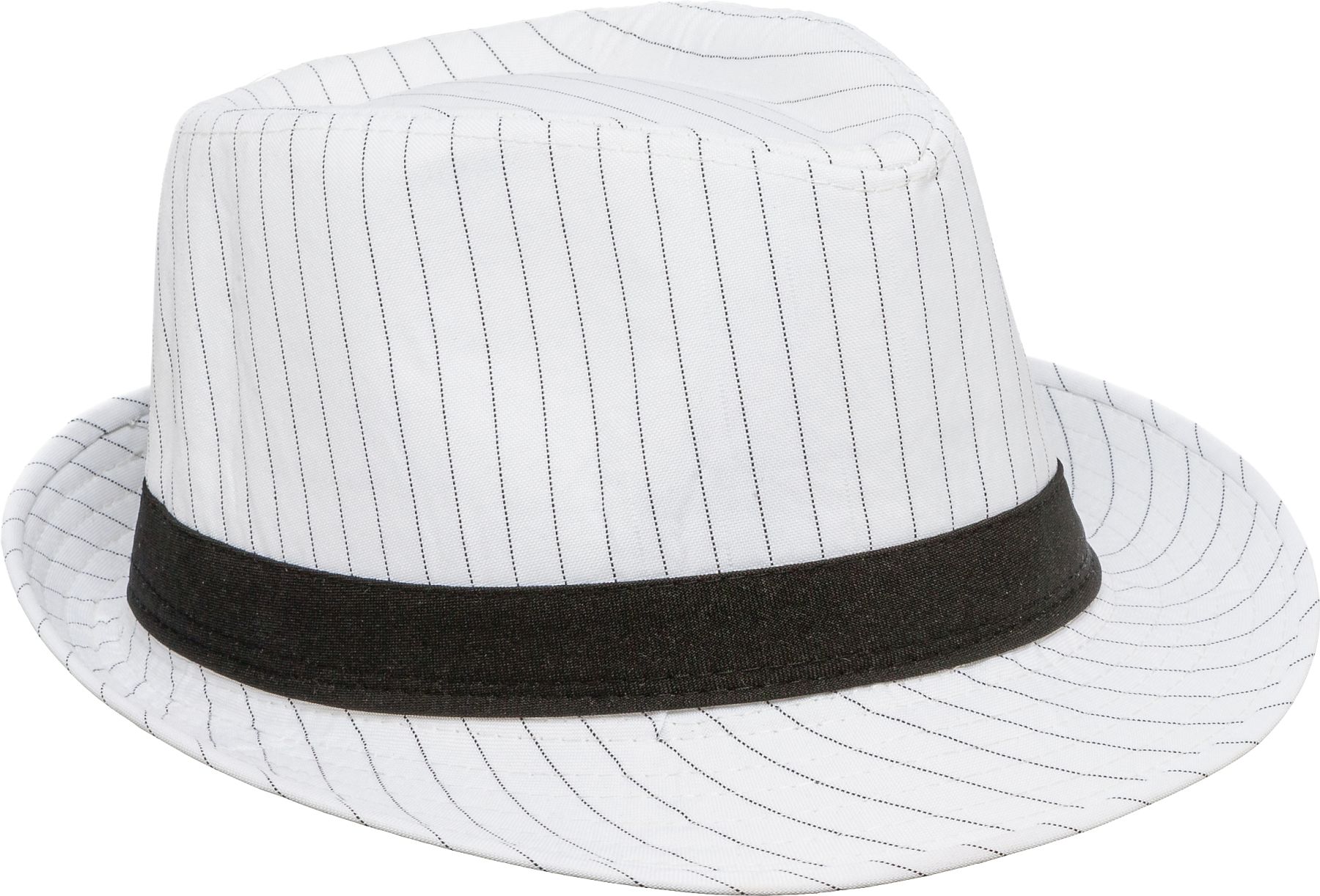 Gangster hat, white with fine stripes