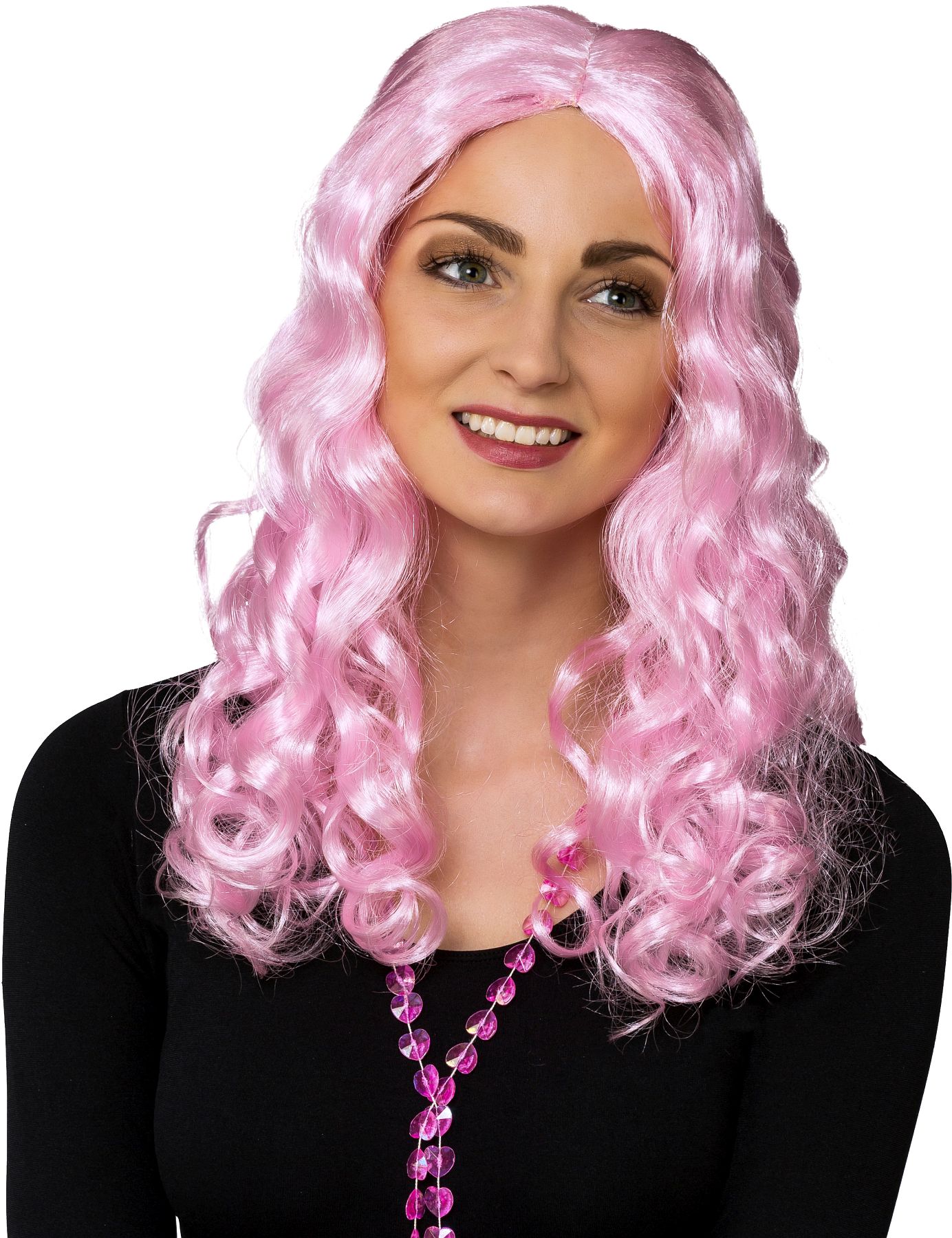 Curly Wig middle parting, light pink