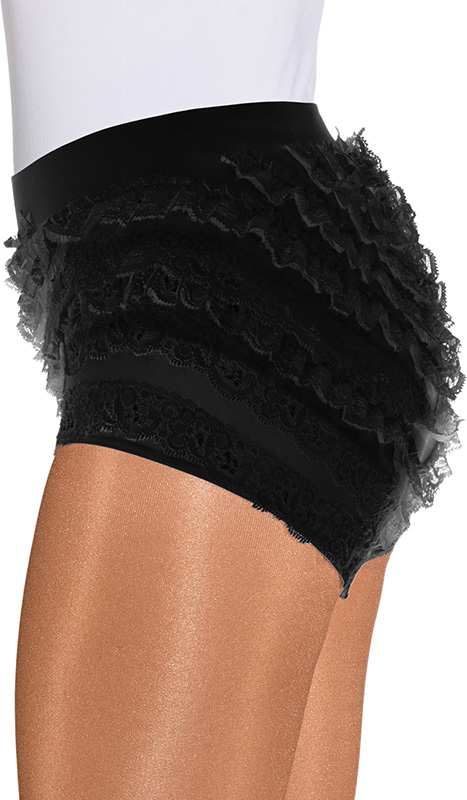 Ruffel panties, black