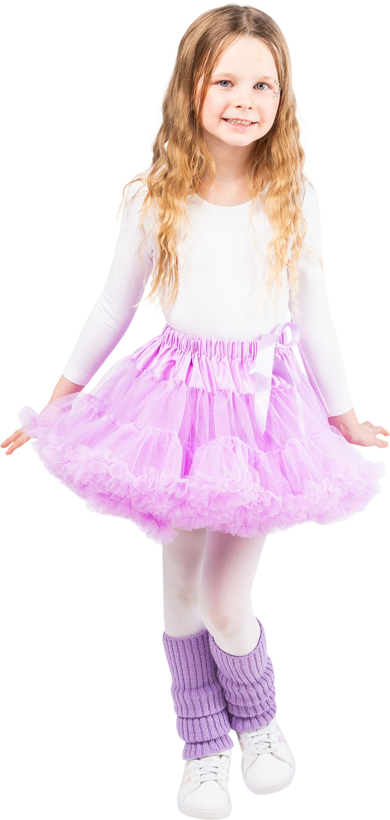 Beinstulpen, Strick, 40cm, flieder