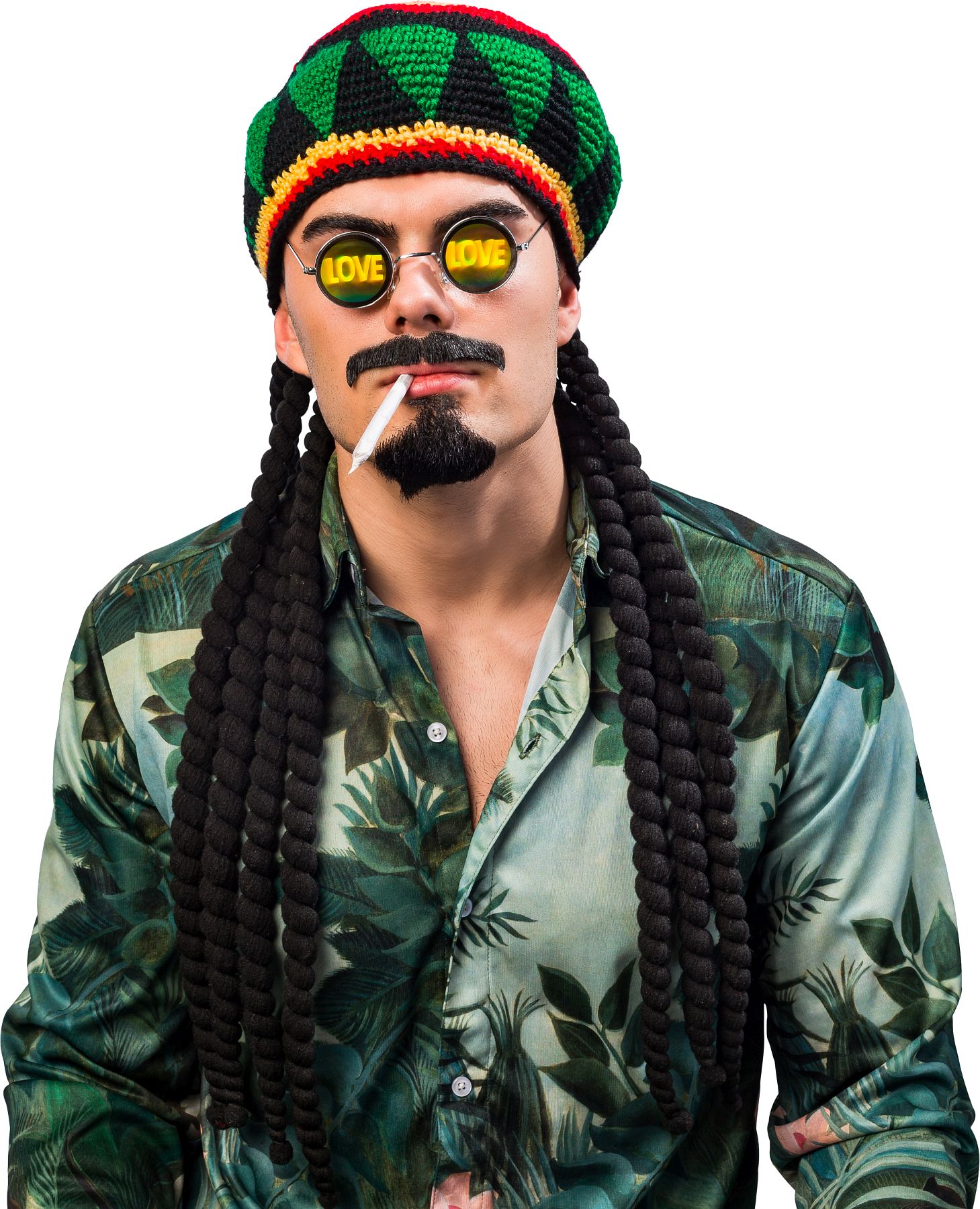 Perücke Dreadlocks mit gestrickter Mütze