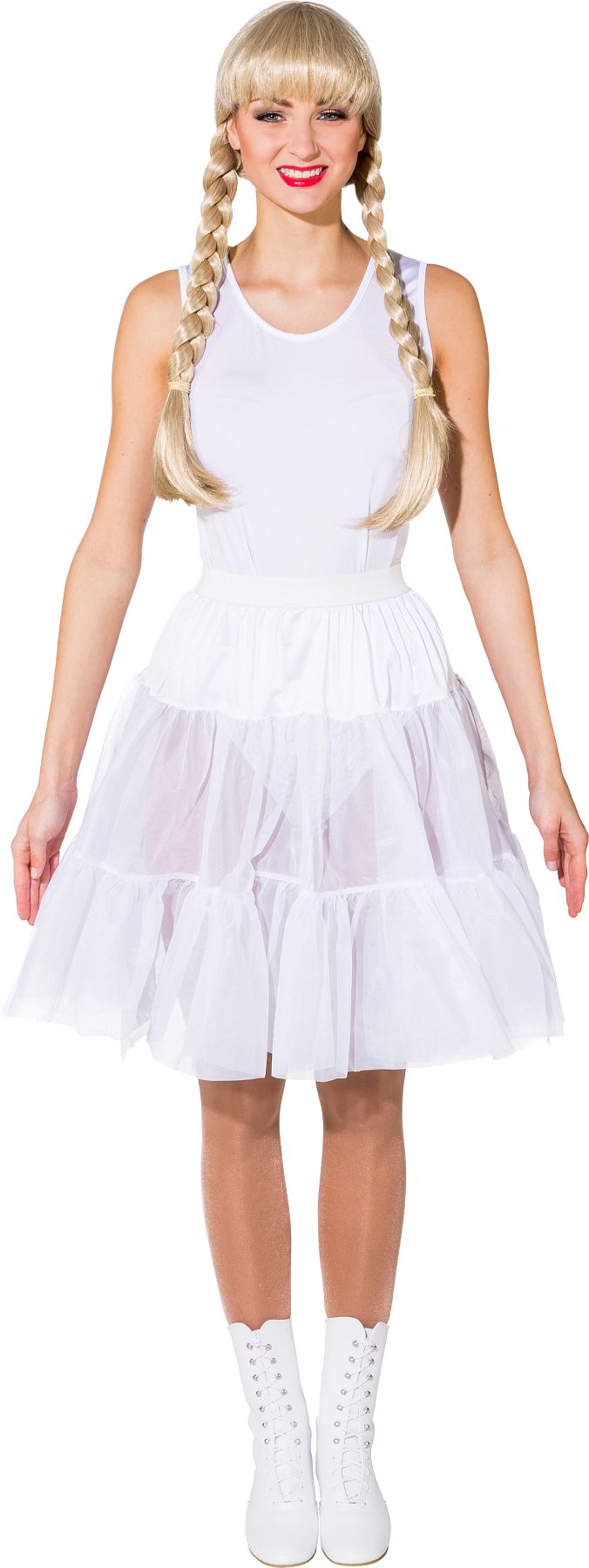 Petticoat knee length, white