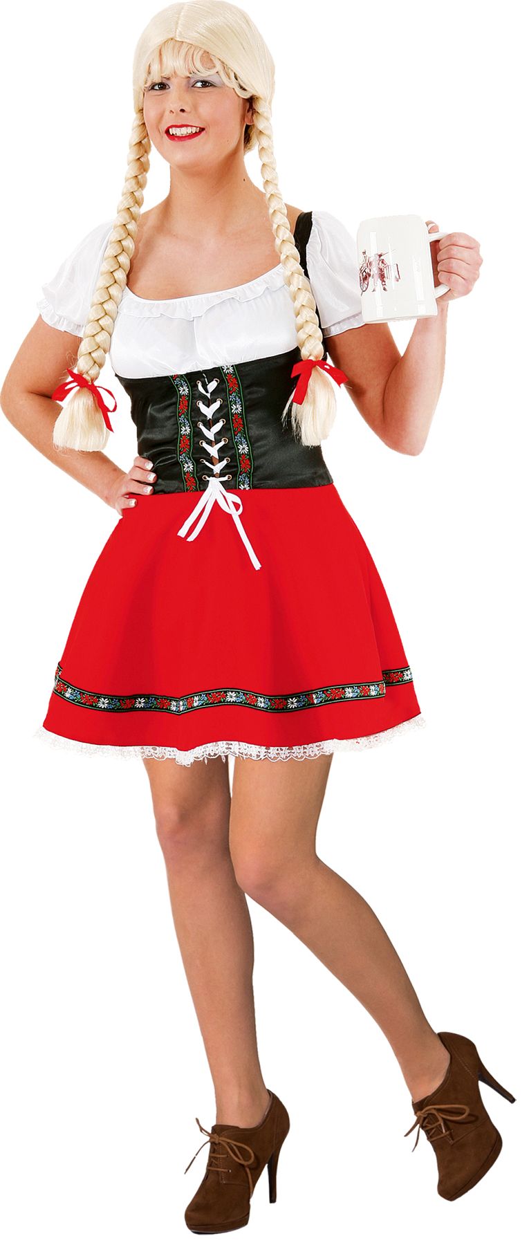 Costume bavaroise sexy ''Dirndl'', rouge/noir