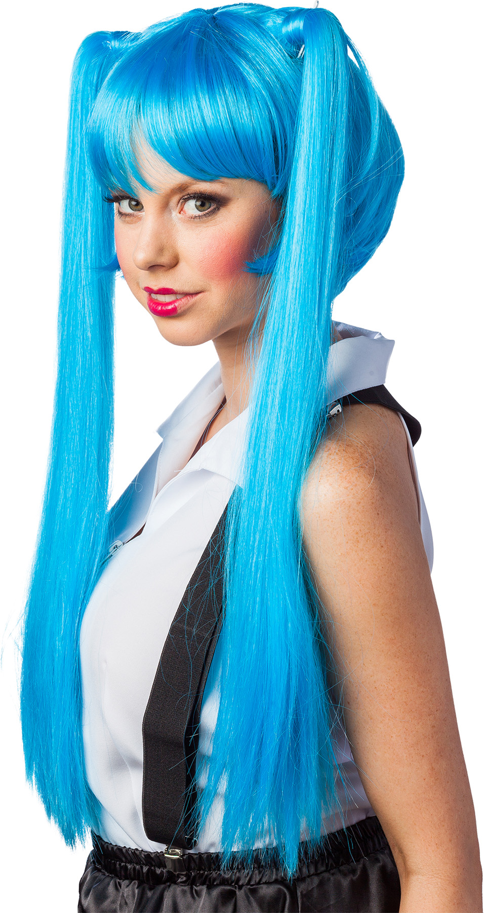 Manga Wigs with turquoise braids