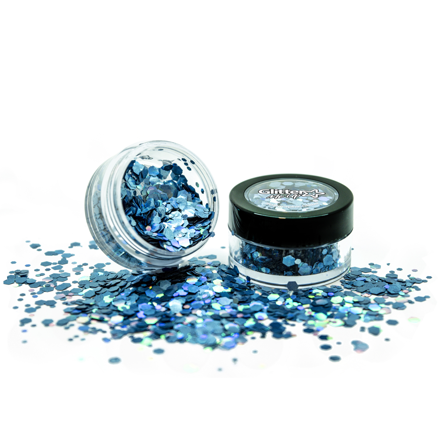 Glitzer Holografisch, blau