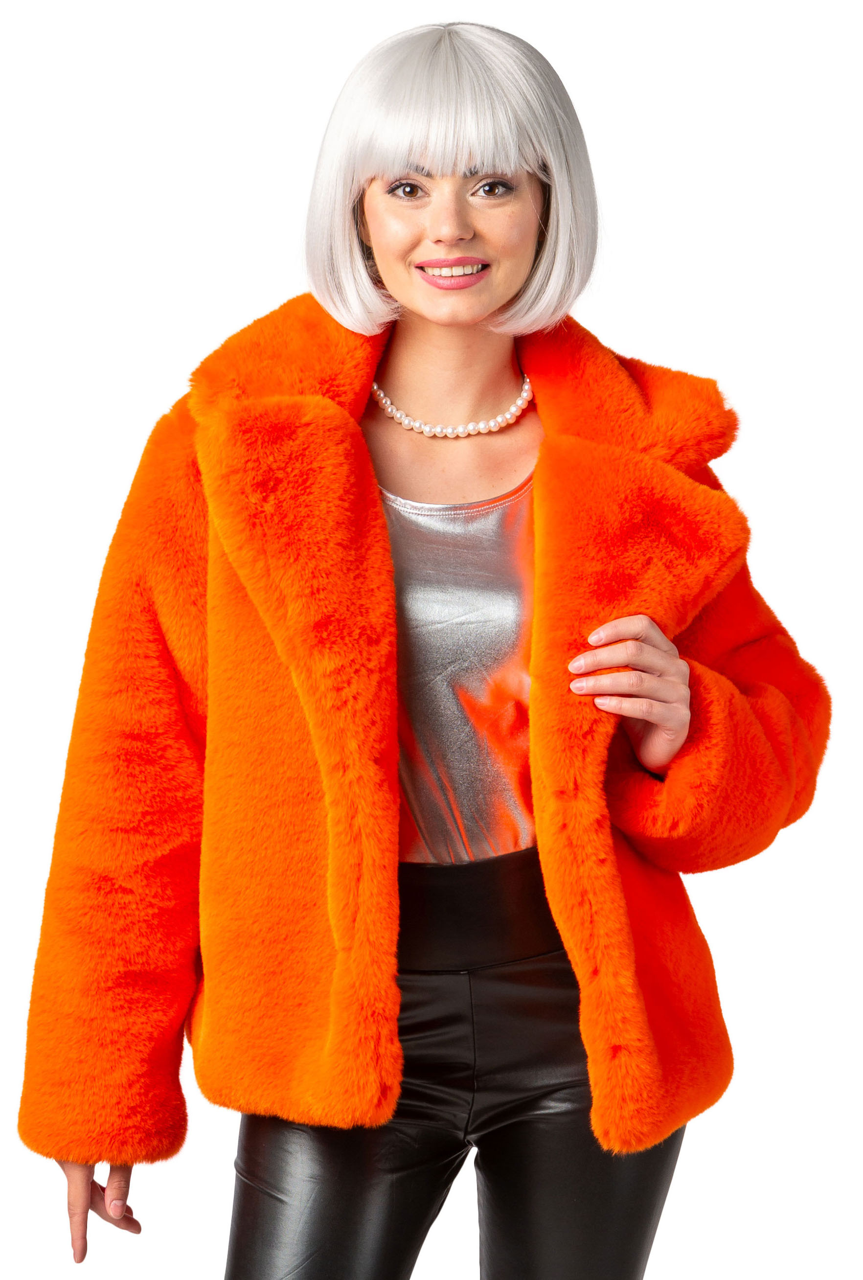Plüschjacke, orange