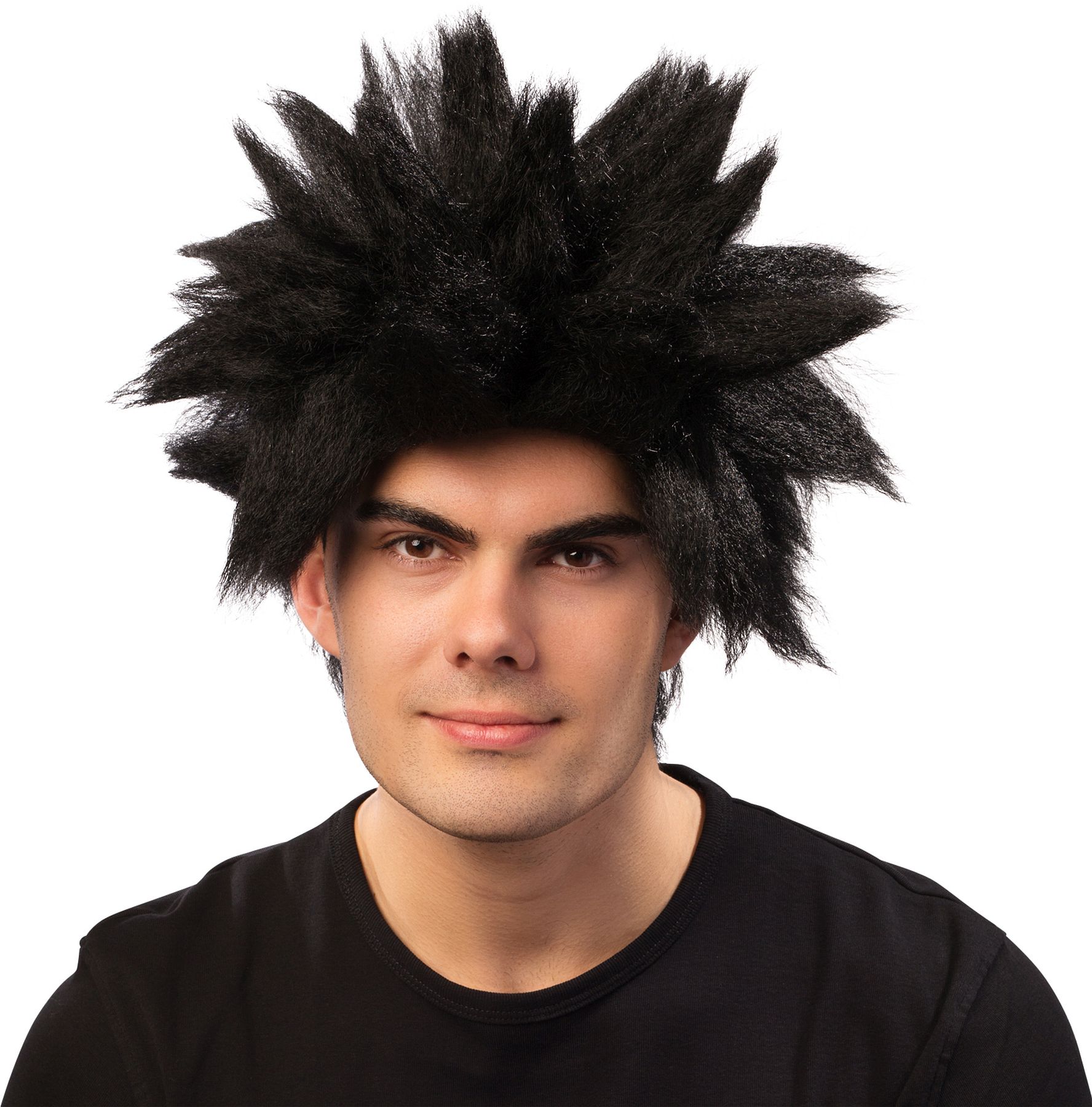 Manga Perücke für Herren, schwarz