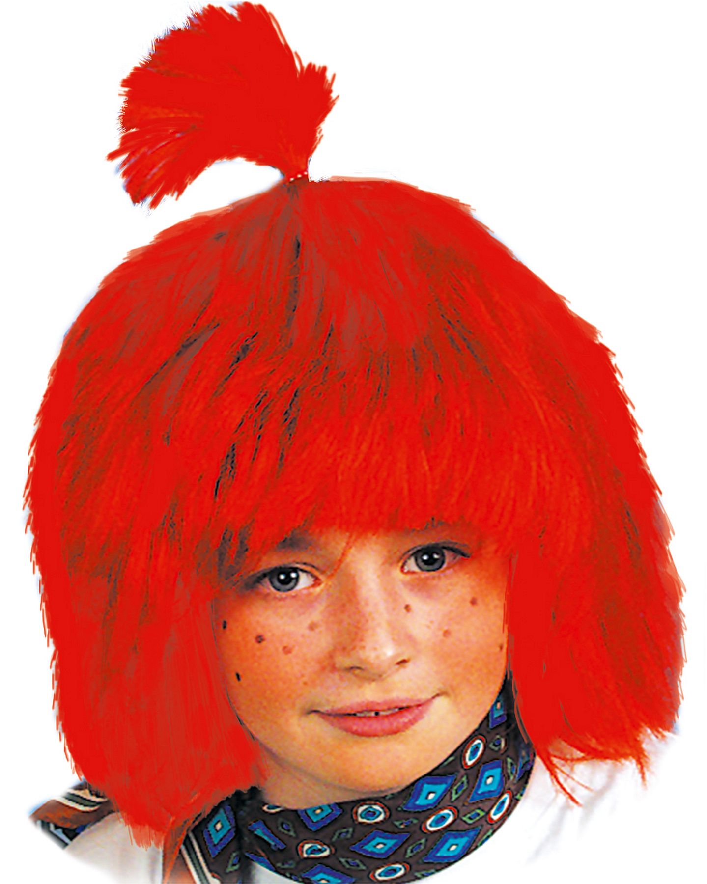 Red braided wig for children
