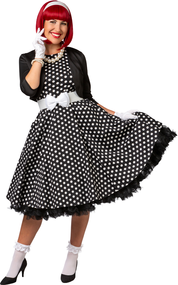 Black/white dotted rockabilly dress