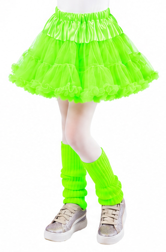 Children's petticoat with frills, neon green