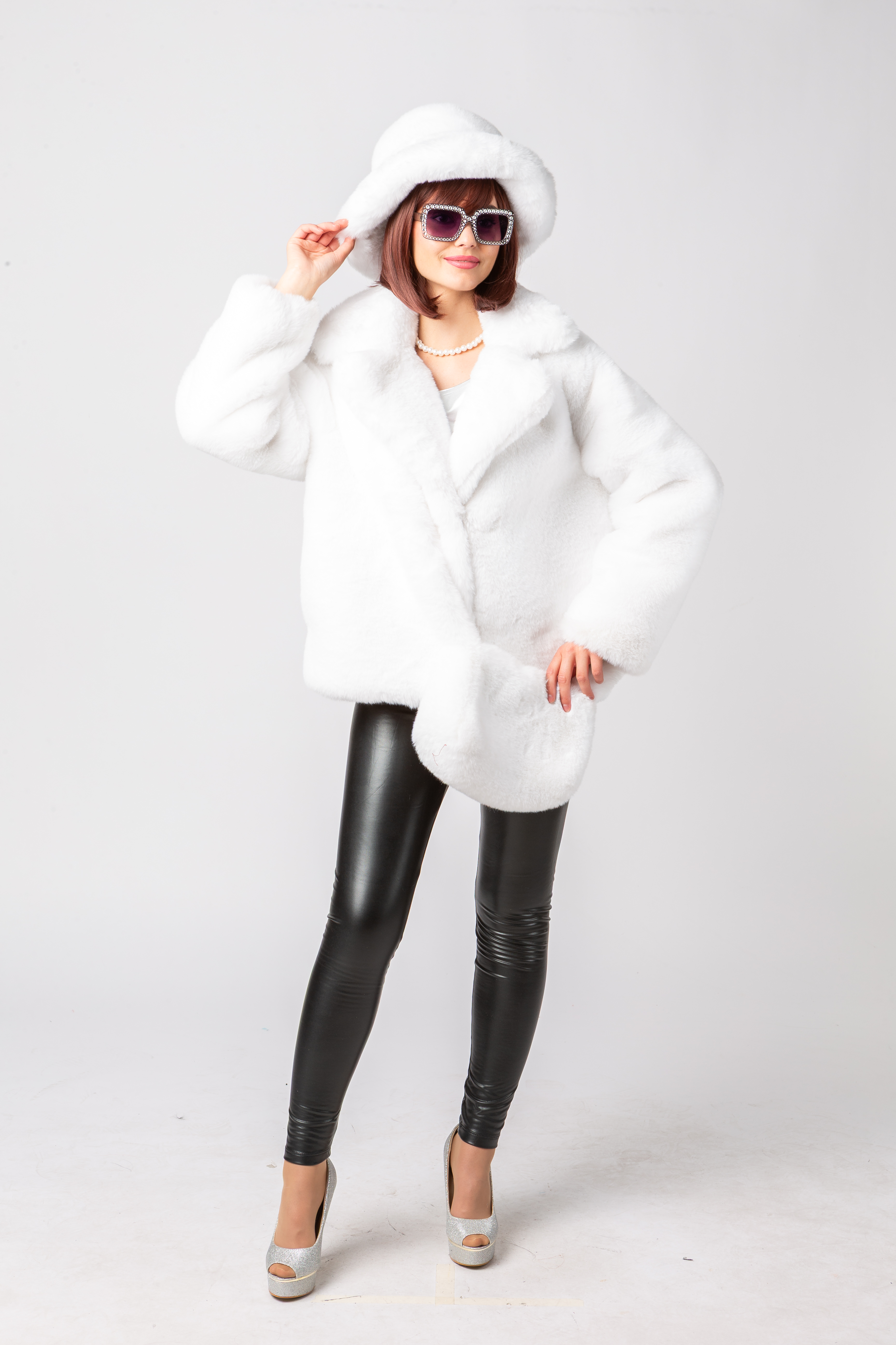 Plüschjacke, weiß Plüschjacke, weiß